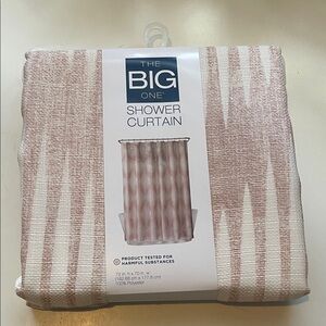 The Big One Blush and White Shower Curtain